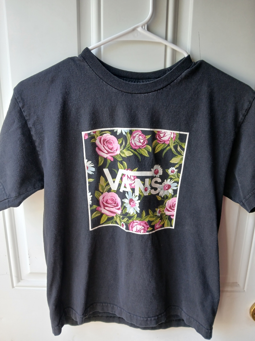 Vans Small Black Floral Logo T-Shirt